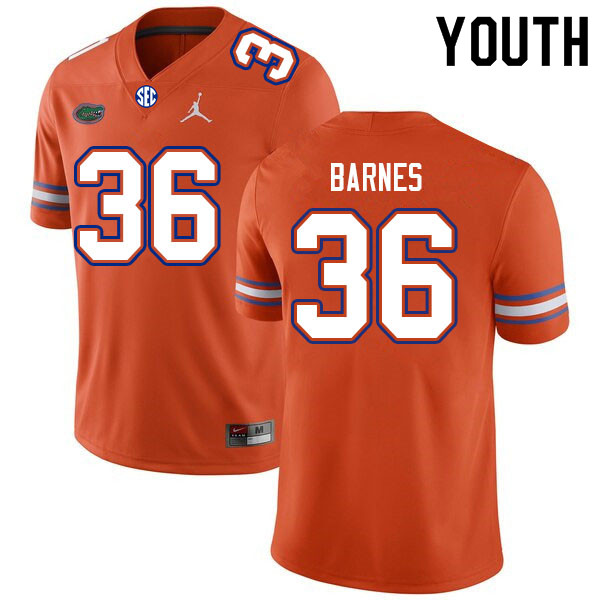 Youth #36 Cornelius Barnes Florida Gators College Football Jerseys Sale-Orange